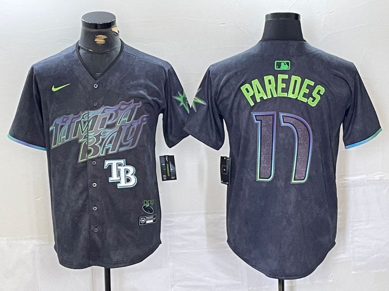 Men Tampa Bay Rays #17 Paredes Black City Edition Nike 2024 MLB Jersey style 4->tampa bay rays->MLB Jersey